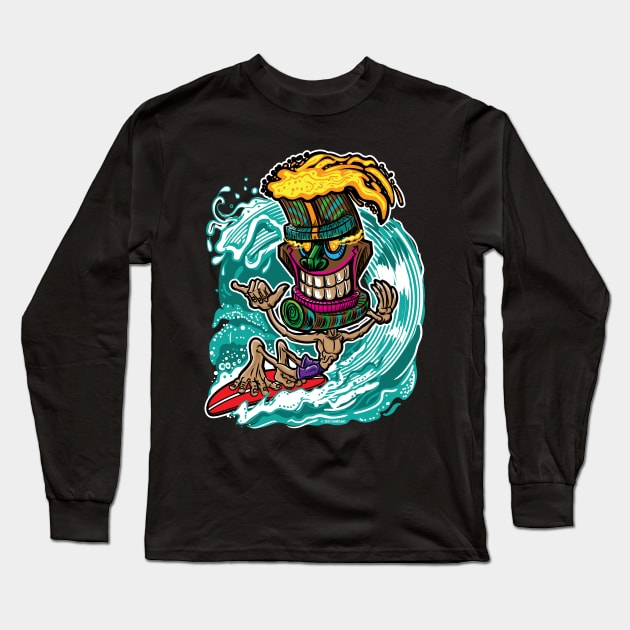 Tiki Surfer Boi Long Sleeve T-Shirt by eShirtLabs